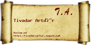 Tivadar Artúr névjegykártya