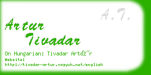 artur tivadar business card